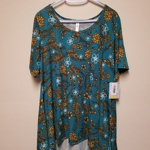 LuLaRoe Blue Floral Perfect T, NWT, 3XL